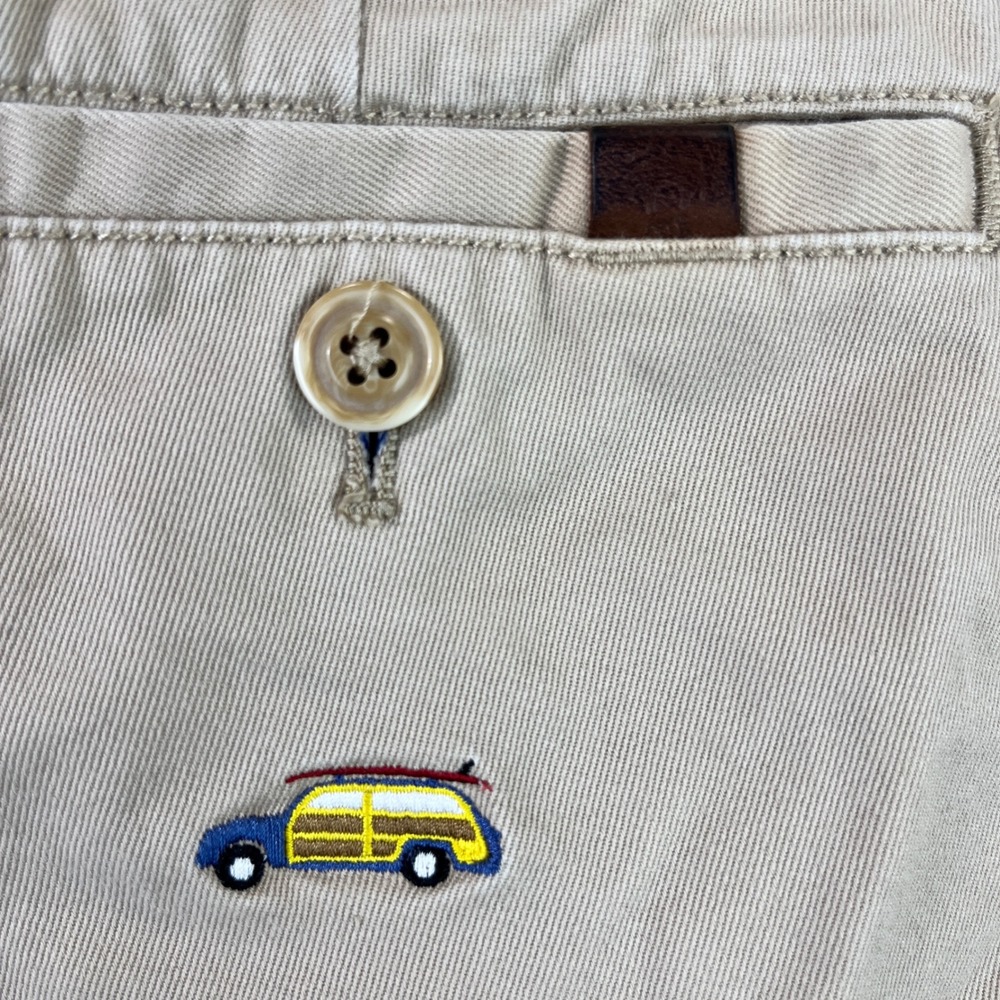 Vintage Brooks Brothers Red Fleece Chino Dress‎ Shorts Men 30 Embroidered car